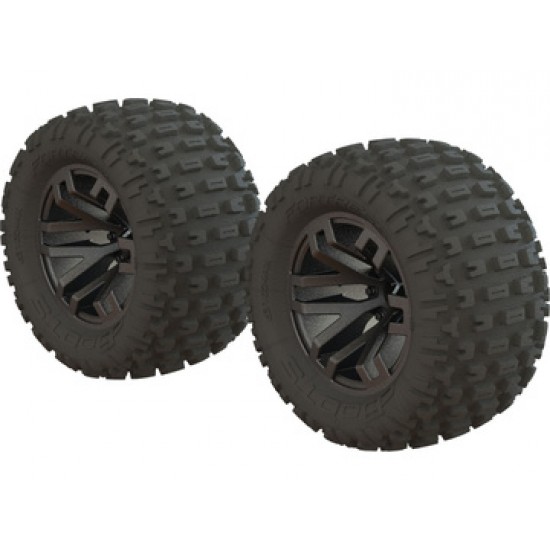 Arrma Wheel 2.8" MT Gun Metal, tire Dboots Fortress (2)