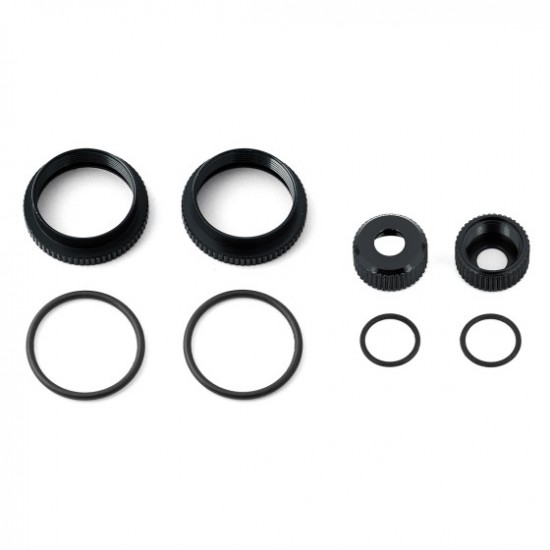 Team Associated 16mm Shock Collar and Seal Retainer Set, black