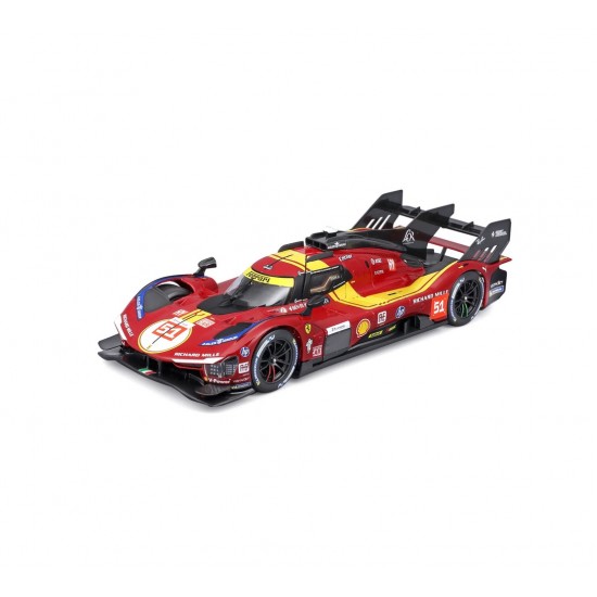 Bburago 1/24 2025 Ferrari 499P 3.0L Turbo V6 #51 Pier Guidi/Calado/Giovinazzi 3rd 24h Le Mans, red/yellow