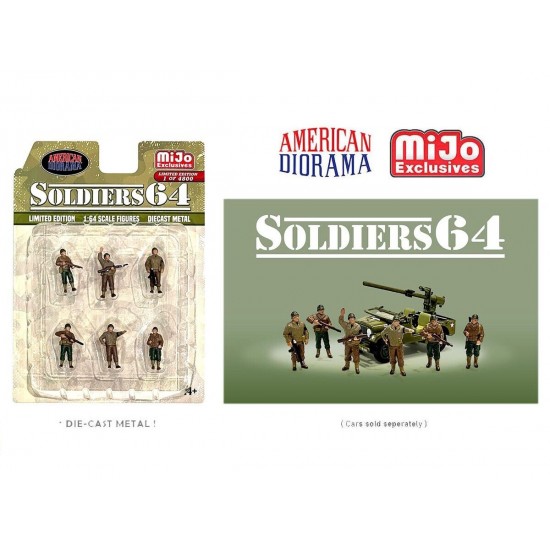 American Diorama Die-Cast 1/64 Soldiers 6 Figure set