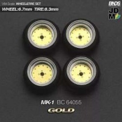 Mot Hobby 1/64 MK-1 Alloy Wheel & Rim set, gold/chrome