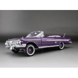 SunStar 1/18 1961 Chevrolet Impala Open Convertible Lowrider with movable suspension, purple