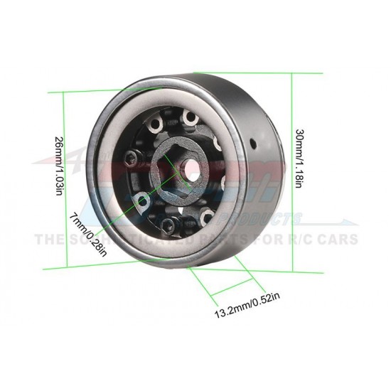 GPM TRX-4M Alu 1.0" Beadlock Wheel Rims set, 8 Poles, (4kom) - različne barve