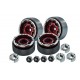 GPM TRX-4M/SCX24 ALU 1.0"  Beadlock Wheel Rims set - red (4kom)