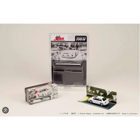 Hobby Japan 1/64 Mitsubishi Lancer RS Evolution III/INITIAL D Seiji Iwaki VS Takumi Fujiwara, white