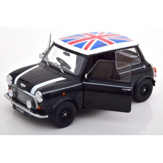 KK Scale 1/12 Mini Cooper RHD 1992 with Union Jack, black and white