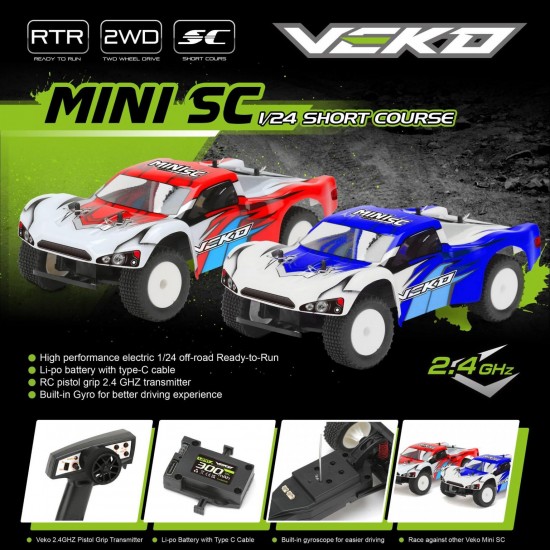 Veko 1/24 Mini Short Course RTR - različne barve