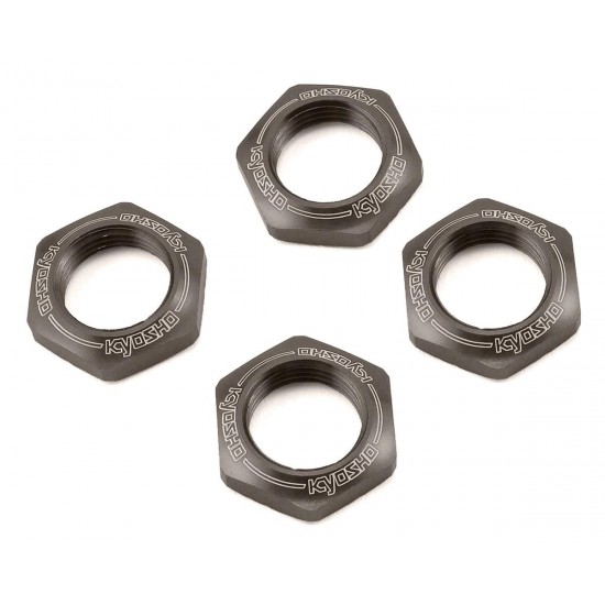Kyosho Serrated 1/8 Wheel Nuts (4) - gun metal - MP10