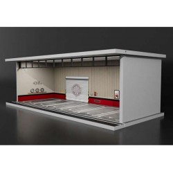 45 - Diorama 1/64 Parking Garage "Parking lot with light", white/red