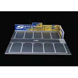 50 - Diorama 1/64 "Spoon parking lot", blue/yellow/grey