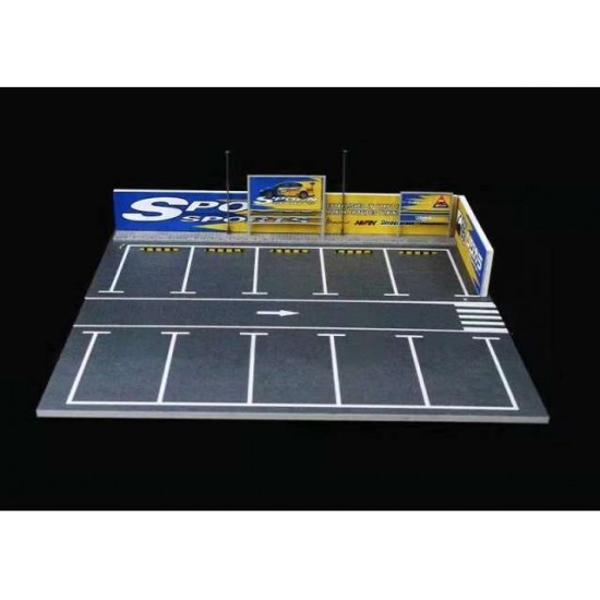 50 - Diorama 1/64 "Spoon parking lot", blue/yellow/grey