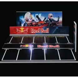 52 - Diorama 1/64 "Red bull parking lot", red/blue/black