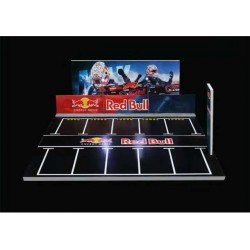 52 - Diorama 1/64 "Red bull parking lot", red/blue/black