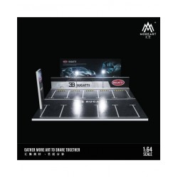 22 - Diorama 1/64 "Bugatti parking lot scene with lights"