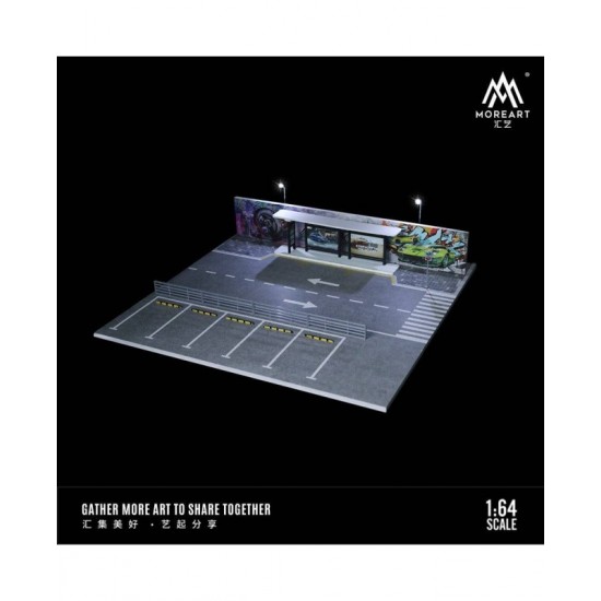 25 - Diorama 1/64 "Bus station road scene with lights"