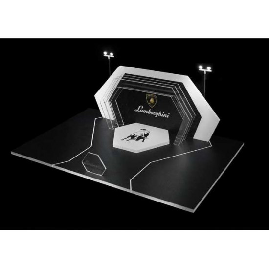 49 - Diorama 1/64 "Lamborghini booth with light"