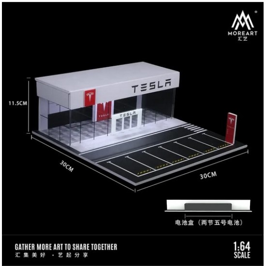 17 - Diorama 1/64 "Tesla 4S Showroom with lights"