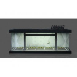 3 - Diorama 1/64 "Parking lot with light, grey/yellow/black"