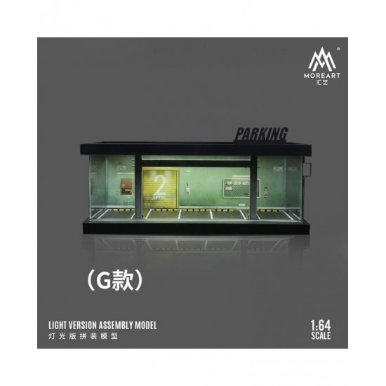 4 - Diorama 1/64 "Parking lot with light, green/yellow"