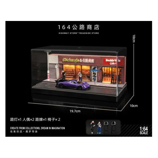 82 - Diorama 1/64 "Street 12 with figure with lights"
