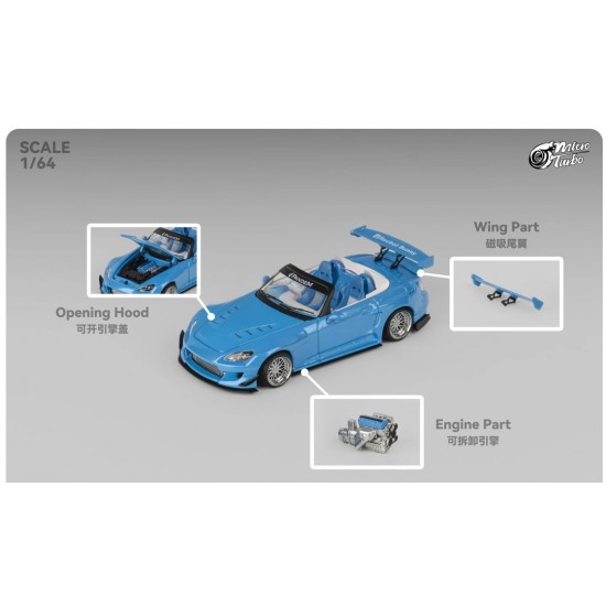 Micro Turbo 1/64 Rocket Bunny S2000, metallic blue