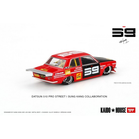 Mini GT Kaido House 1/64 Datsun 510 Pro Street SK510, red/black