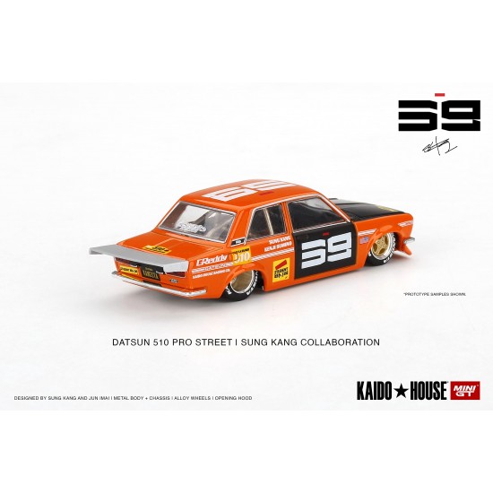 Mini GT Kaido House 1/64 Datsun 510 Pro Street SK510, orange/black