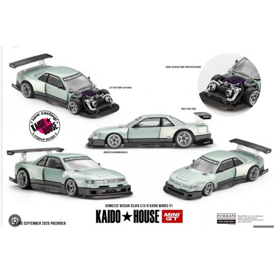 Mini GT Kaido House 1/64 Nissan Silvia S13-R Kaido Works V1 1991