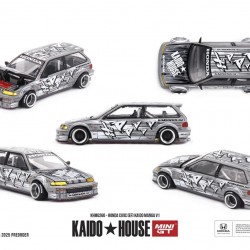 Mini GT Kaido House 1/64 Honda Civic (EF) Kaido Manga V1 - Silver