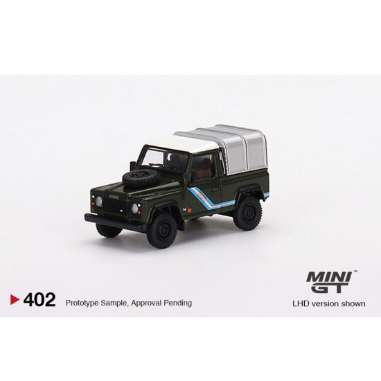 Mini GT 1/64 Land Rover Defender 90 Pickup in a blister, bronze green