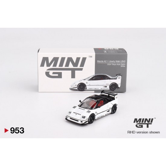 Mini GT 1/64 2024 Mazda AZ-1 Liberty Walk LB40 *Tokyo Auto Salon*, white