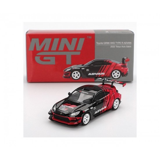 Mini GT 1/64 2022 Toyota GR86 HKS Type R -Advan Tokyo Auto Salon*, red/black