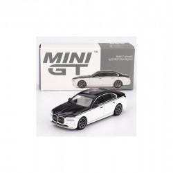Mini GT 1/64 2024 BMW I7 Xdrive60, alpine white/black sapphire