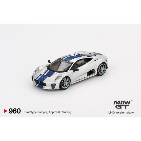 Mini GT 1/64 2010 Jaguar C-X75, silver/blue