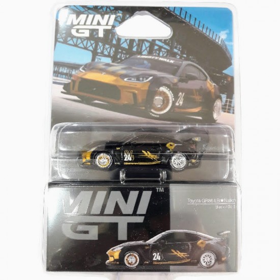 Mini GT 1/64 Toyota GR86 LB★Nation Black / Gold, blister