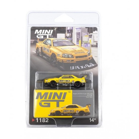 Mini GT 1/64 Nissan LB-ER34 Super Silhouette SKYLINE Sport Yellow, blister