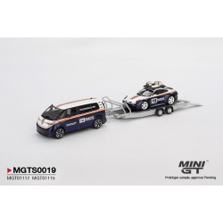 Mini GT 1/64 Porsche 911 Dakar #718 / Volkswagen ID. Buzz Porsche Centrum Gelderland Roughroads Set