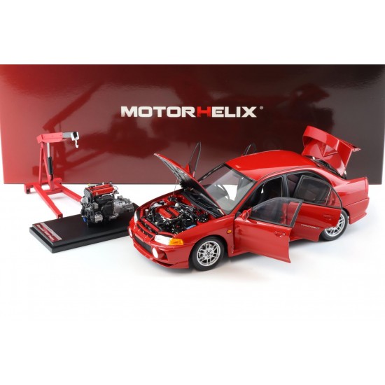 Motorhelix 1/18 Mitsubishi Lancer EVO IV Palma Red 1999 With Engine