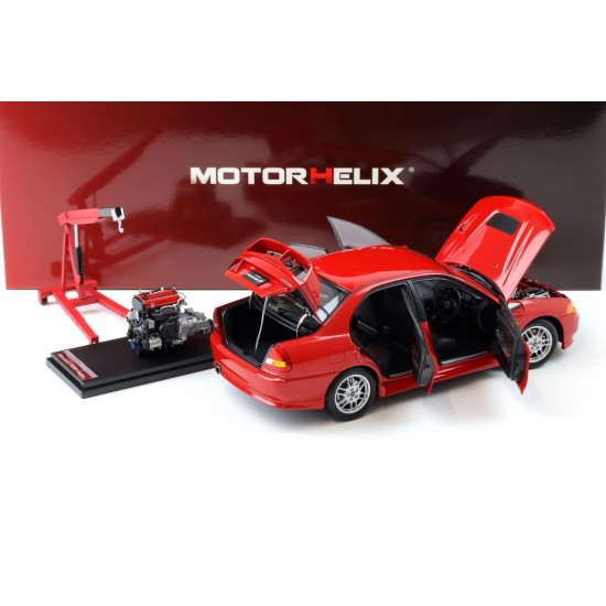 Motorhelix 1/18 Mitsubishi Lancer EVO IV Palma Red 1999 With Engine