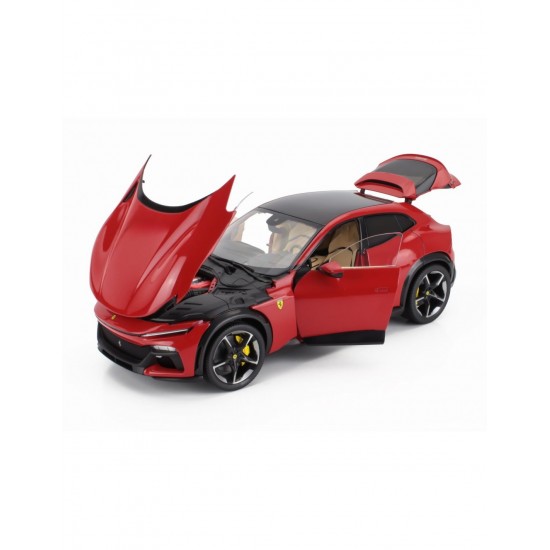 Polistil 1/18 Ferrari Purosangue 2022 Rosso Corsa with cream interior z vitrino