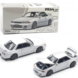 Pop Race 1/64 Nissan Skyline GT-R R32, crystal white