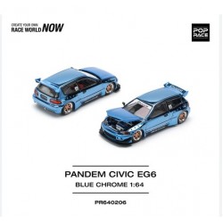 Pop Race 1/64 Pandem Civic EG6, blue chrome