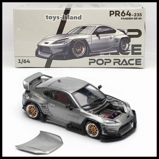 Pop Race 1/64 Pandem GR86, silver