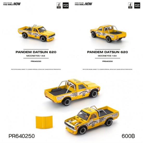 Pop Race 1/64 Pandem Datsun 620 *Mooneyes*, yellow/black