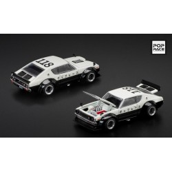 Pop Race 1/64 Nissan Skyline GT-R V8 Drift KPGC110 Kenmeri *NPA Style*, black/white
