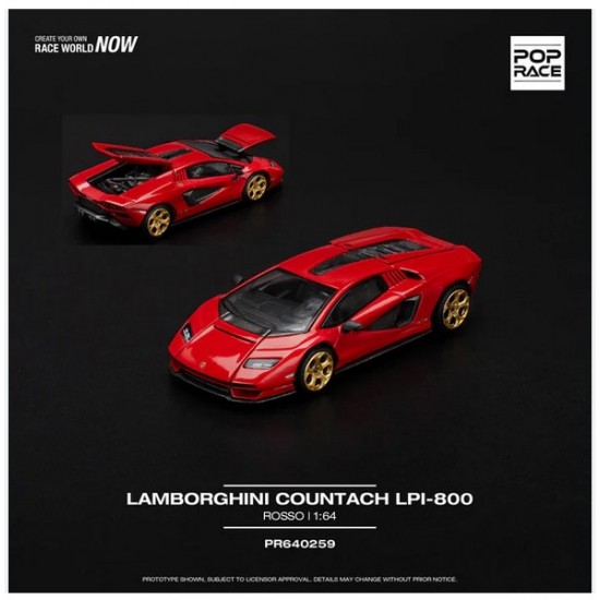 Pop Race 1/64 Lamborghini Countach LPI-800, Rosso