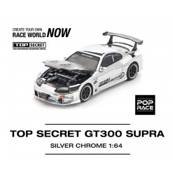 Pop Race 1/64 Top Secret GT300 Supra, silver chrome