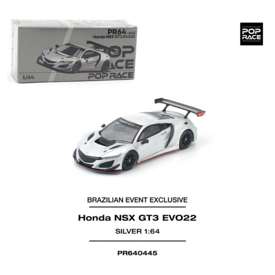 Pop Race 1/64 Honda NSX GT3 EVO22, silver