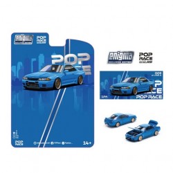 Pop Race 1/64 Nissan Skyline R32, Bayside Blue