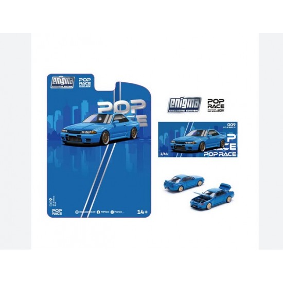 Pop Race 1/64 Nissan Skyline R32, Bayside Blue